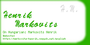 henrik markovits business card
